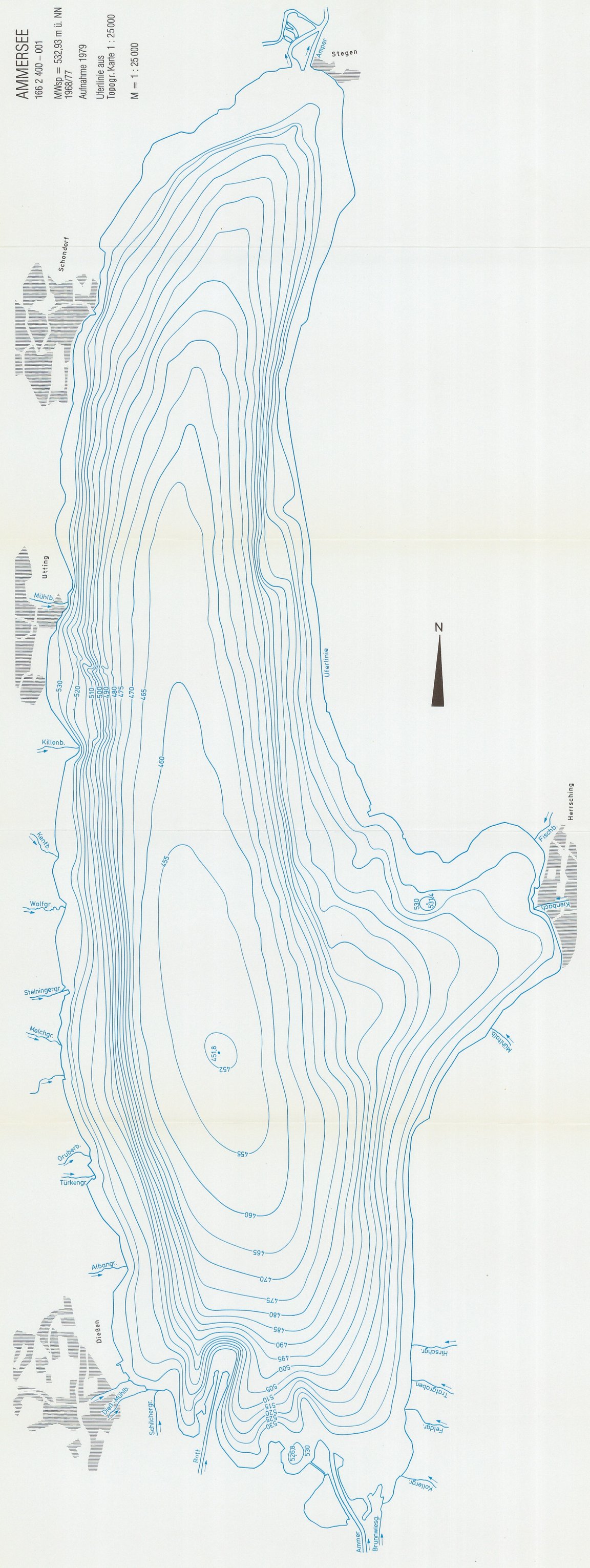 Tiefenkarte Ammersee